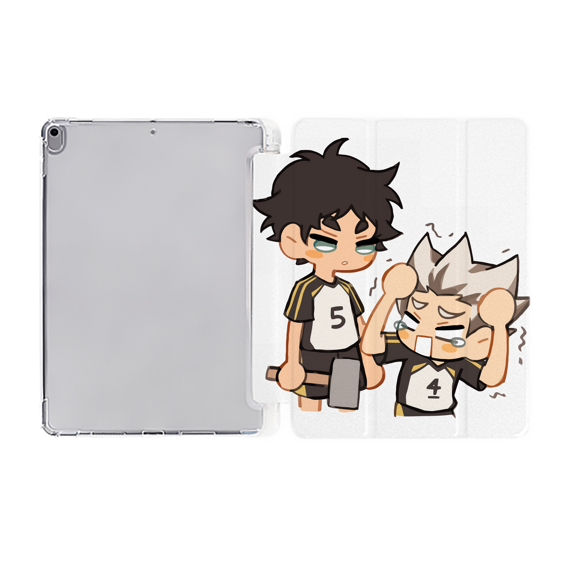 （画像用） ハイキュー!! Haikyu!! IPad ケース ペン収納付き 三つ折りスタンド PUレザー×シリコン 対応機種9.5/10.5/10.9インチ